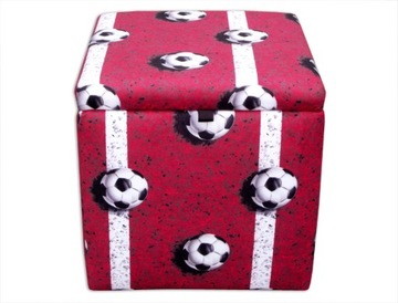 Pufa 40X40 otwierana skrzynia Football czerwona