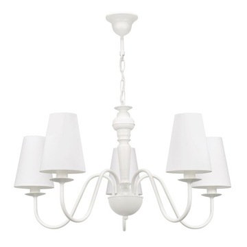 Biała prowansalska lampa do salonu GOLDSUN 2S 5 biały żyrandol