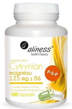 Cytrynian Magnezu z B6(P-5-P) ALINESS 100 kapsułek