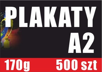 Plakaty A2 500 szt Kreda 170 g Grube Plakat Ulotki