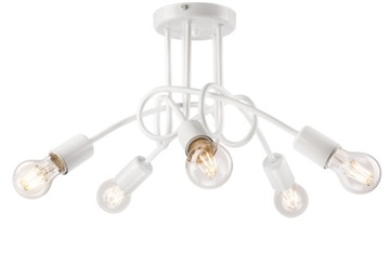 5 PLAFON LAMPA SUFITOWA SUPEŁEK EDISON LOFT BIAŁA