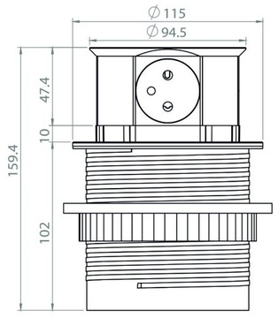 Розетка настольная черная POPUP White 2P Z 654002