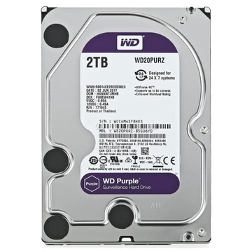 Жесткий диск Western Digital Purple WD20PURX 2 ТБ SATA III 3,5 дюйма для видеонаблюдения