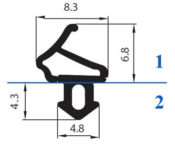 Уплотнитель оконный VEKA S-835X