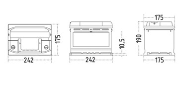 ZAP PLUS АККУМУЛЯТОР 12В 55Ач 460А 242*175*190мм L+