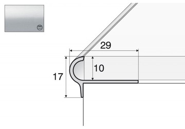 Profil schodowy półokrągły A80 - 100cm SREBRO