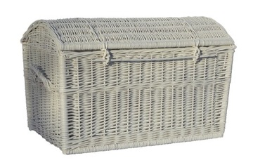Wiklinowy kufer Skrzynia Wiklina Kosz 60 cm BIAŁY