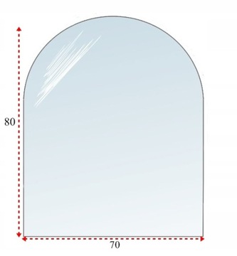 SZKŁO HARTOWANE SZYBA POD KOMINEK PODSTAWA 80x70cm