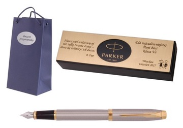 PARKER pióro IM ROYAL BRUSHED CT TABLICZKA GRAWER