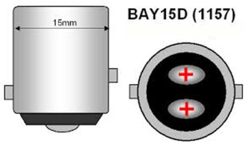 Светодиод красный BAY15D 12В-24В 17Вт 1157 P21/5Вт canbus