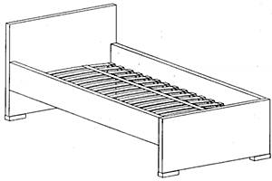 Кровать VEGAS V20 90х200 см с каркасом для спальни