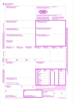 Международная накладная CMR нумерованная оригинал + 4 экземпляра А4 800-2N