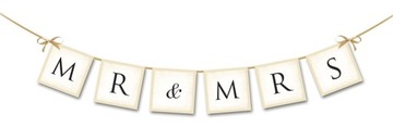 BANER WESELNY ŚLUBNY NAPIS MR&MRS WESELE 77CM