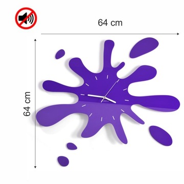 Большие современные настенные часы КЛЭКС, фиолетовые.
