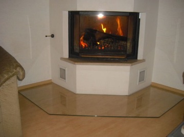 800x300mm SZYBA HARTOWANA POD PIEC KOMINEK SZKŁO 30x80cm zaokrąglone rogi