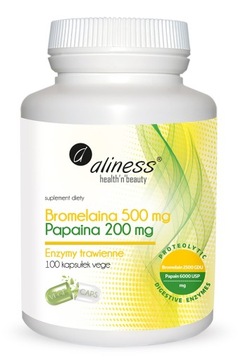 BROMELAINA 500mg!+PAPAINA 200mg!-enzymy trawienne