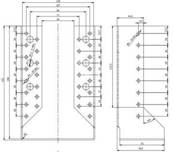 ПОДВЕСКА ДЛЯ БАЛКИ WBZ36, ИЗОГНУТЫЙ СОЕДИНИТЕЛЬ 120x190 СЕРТИФИКАТ