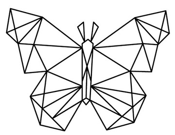 NAKLEJKI NA ŚCIANĘ GEOMETRYCZNA MOTYL 100cm