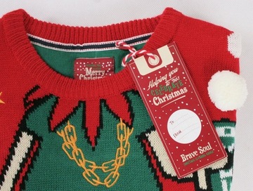 Vianočný sveter s elfom - Brave Soul - S