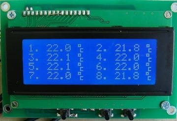 8-канальный термометр с ЖК-панелью, датчик DS18B20