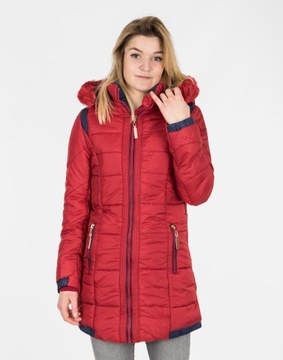 Płaszczyk Damski Kurtka z Kapturem 6806 L Czerwon