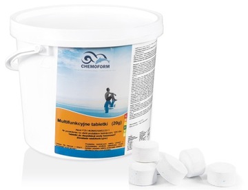 Małe Tabletki Chlorowe Multifunkcyjne Chlor Basen Jacuzzi CHEMOFORM 20g 5kg