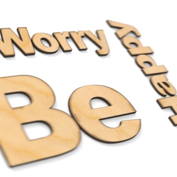 Деревянная настенная надпись 3D -Dont worry be Happy