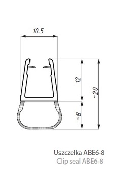 Uszczelka kabin kabiny prysznicowej 62cm ABE 6-8