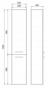 СТОЙКА ЦЕРСАНИТ 25X30X150 СМ ОРЕХ S926008DSM