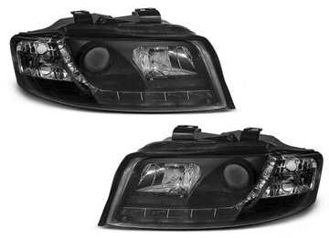 Lampy przód Reflektor Audi A4 B6 Black LED diodowe