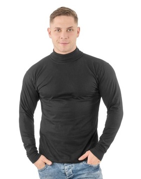 Elegancki Sweter Golf Męski Golfy WXM r 4XL czarny