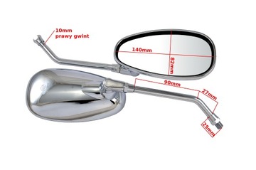 ЗЕРКАЛА ХРОМ ЧОППЕР WSK МОТОЦИКЛ 10мм