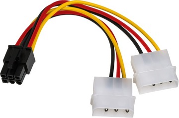 KABEL ZASILAJĄCY 2 x MOLEX na PCI-Express 6-PIN