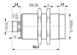 Czujnik Indukcyjny M30 PNP (NO) Sn-15 gniazdo G12