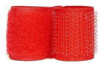 Taśma RZEP 40mm 1mb KOMPLET kolory CZERWONY