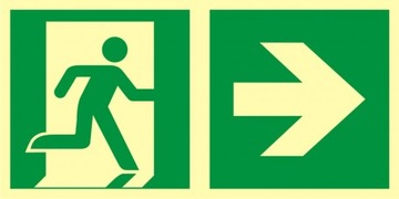 ZNAK KIERUNEK DO WYJŚCIA W PRAWO NOWA NORMA