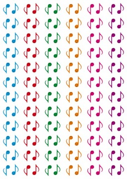 Naklejki motywacyjne nutki na muzykę 144 szt