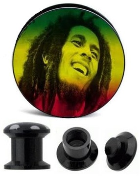 AKRYLOWY TUNEL PLUG GWINT WEWNĘTRZNY Bob Marley 10