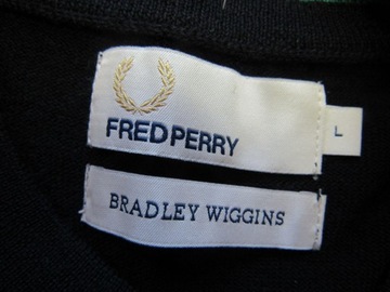 FRED PERRY/ Bradley Wiggins Wełniany T SHIRT/ L