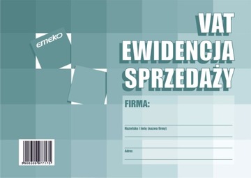 ЗАПИСЬ о продажах НДС А4 форма Emeko 701 ŁÓDŹ