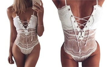 ZMYSŁOWA KOSZULKA NOCNA KORONKA SEXY BODY DEKOLT BIELIZNA DAMSKA KOMPLET