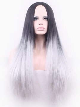 ПАРИК ДЛЯ КОСПЛЕЙ OMBRE СЕРЫЙ ЧЕРНЫЙ 70 СМ ГЛЭМ-РОК