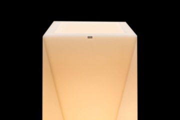 DONICA GEOMETRYCZNA LED ZIMNA DONICZKA PODŚWIETLANA 75 CM ZEWNĘTRZNA WEW.
