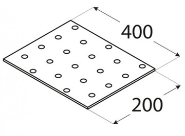 PP25 ПЕРФОРИРОВАННАЯ ПЛИТА ПЛОСКИЙ СОЕДИНИТЕЛЬ OC 200x400