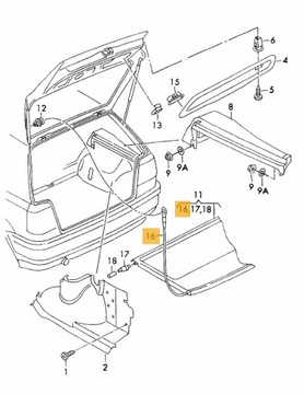 ВЕШАЛКА, КАБЕЛЬ, СВЯЗКА ПОЛКИ, ЗАДНЯЯ ЧАСТЬ VW GOLF II 2 III 3