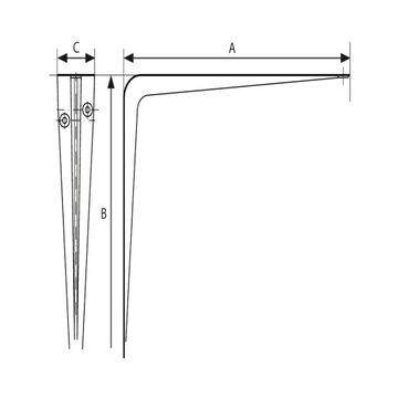 Wspornik półki kątownik pod półkę 450x400 mm brąz