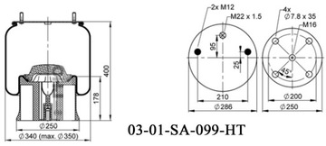 ПОДУШКА ПОДВЕСКИ SAF 2924V 2923VK