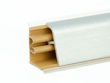 Listwa Przyblatowa 37mm PCV ALUMINIUM SATYNA 3m (2m + 1m) + 15 Wkrętów