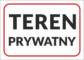 TEREN PRYWATNE 21x15 - tabliczka, znak PCV. 24h.