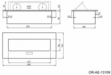 РОЗЕТКА RECORTISE 2x230В + 2xUSB ЧЕРНАЯ